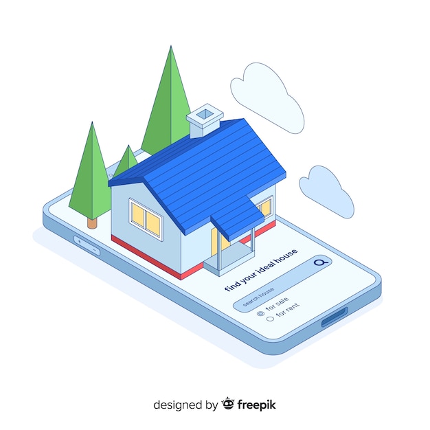 無料ベクター コンセプトランディングページハウス検索
