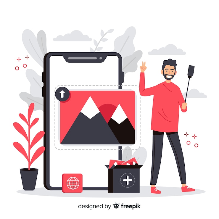 मुफ़्त वेक्टर concept landing page image upload