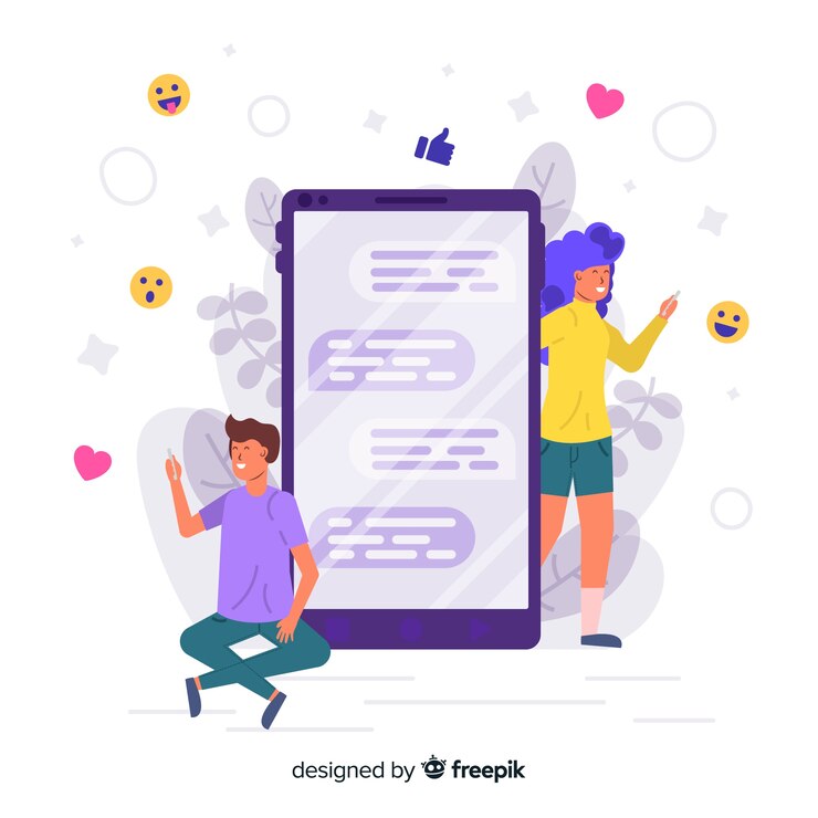 Free Vector concept of online dating app