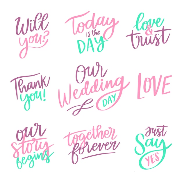 Free vector concept for save the date lettering collection