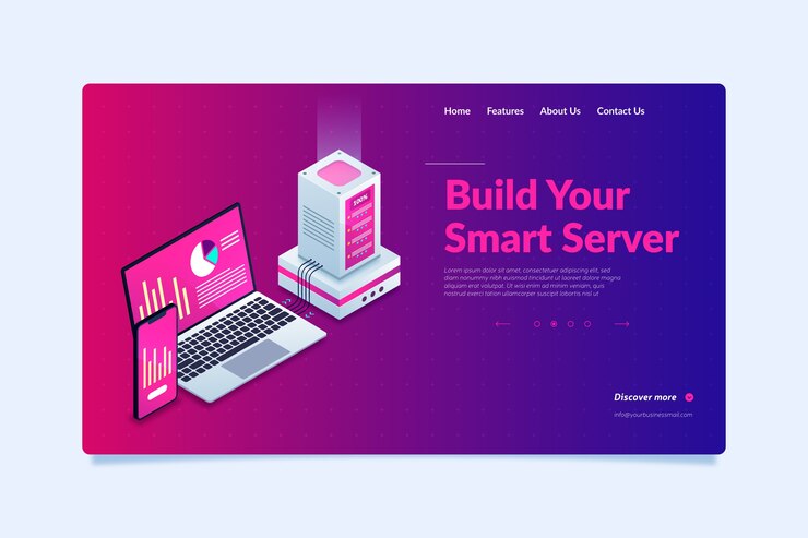 Free Vector concept technology landing page template