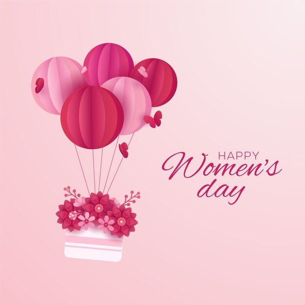 Concept for womens day in paper style