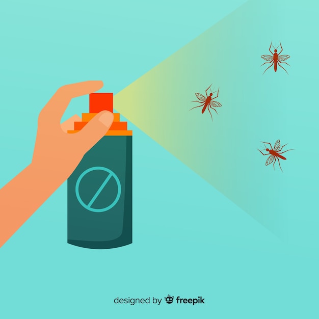 Concepto of hand holding mosquito spray