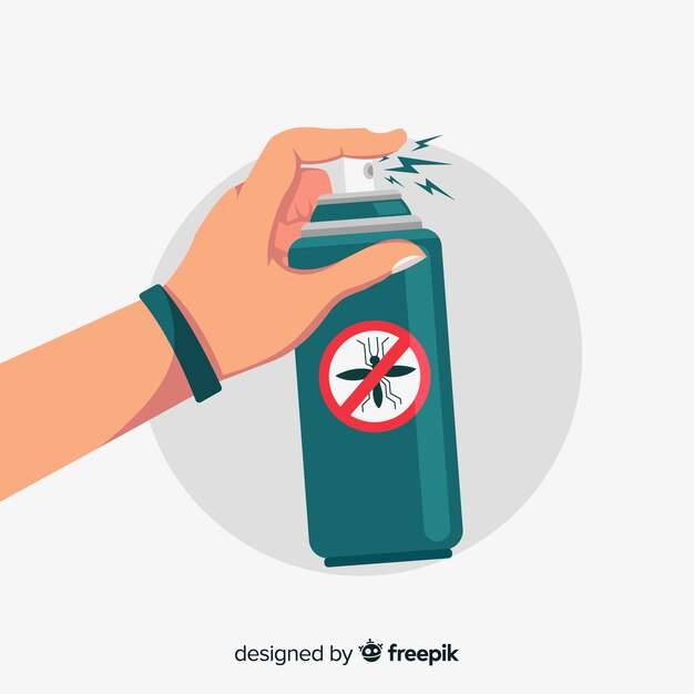 Concepto of hand holding mosquito spray