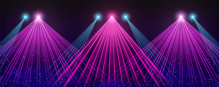 Free Vector concert laser lights on stage background