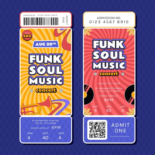 Concert ticket template set