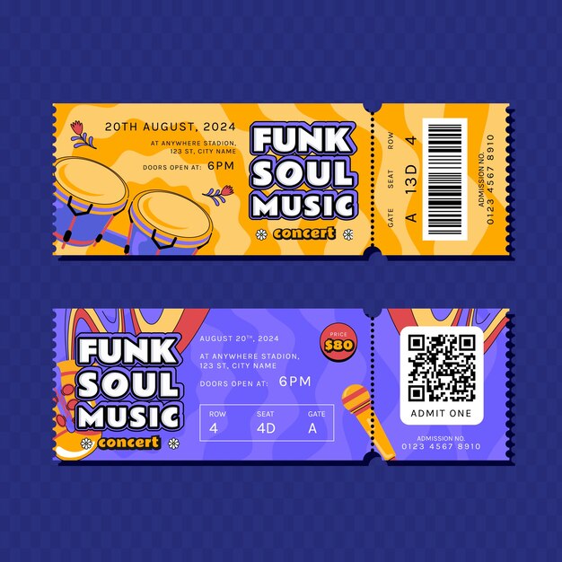 Concert ticket template set