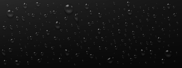 Condensation water drops on black background