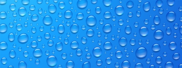 파란색 배경, 3d에 응축 물 방울