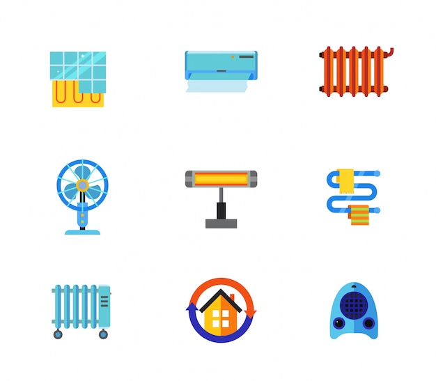 Free vector conditioning icons collection