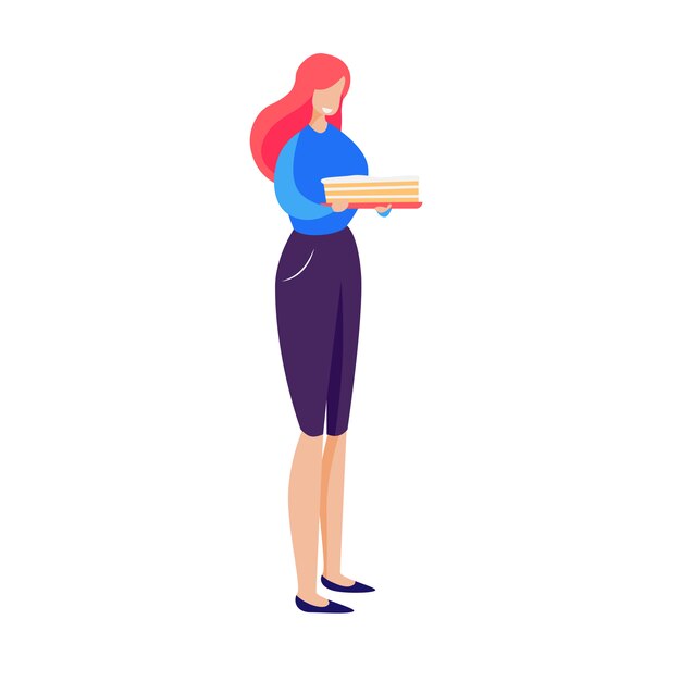 Confectioner holding cake