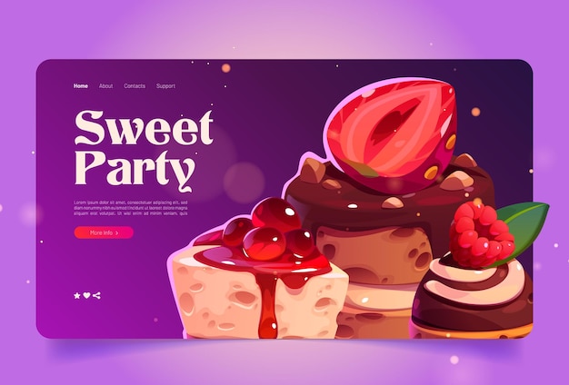 Free vector confectionery business landing page template