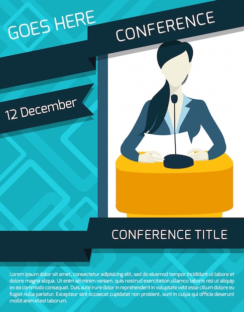 Free vector conference announcement template