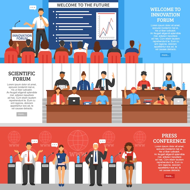 Free vector conference presentation banner set