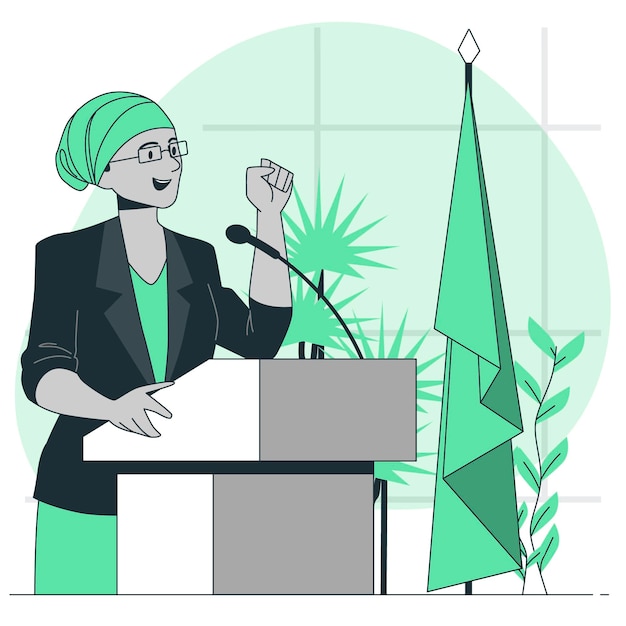 Conference speaker concept illustration