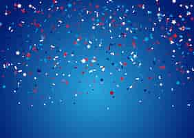 Free vector confetti background for 4th july holiday