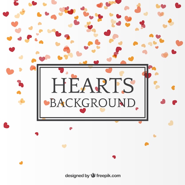 Confetti background of hearts