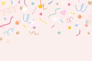 Free vector confetti background vector in cute pastel pink pattern