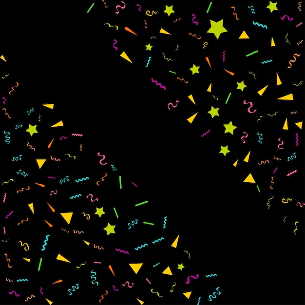 Free vector confetti concept design template holiday happy day black background celebration vector illustration