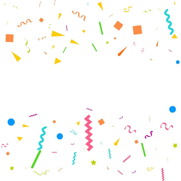Free vector confetti concept design template holiday happy day white background celebration vector illustration