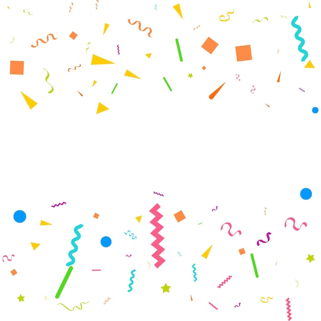 Free vector confetti concept design template holiday happy day white background celebration vector illustration