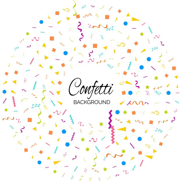 Confetti concept design template holiday Happy Day White Background Celebration Vector illustration