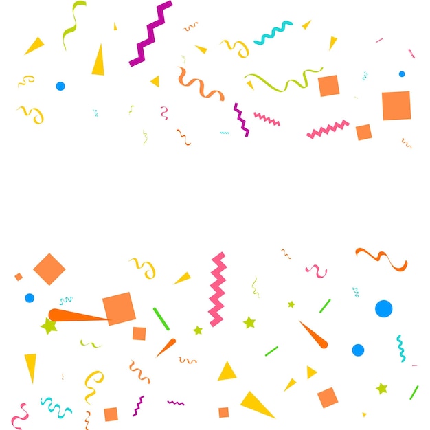Free vector confetti concept design template holiday happy day white background celebration vector illustration