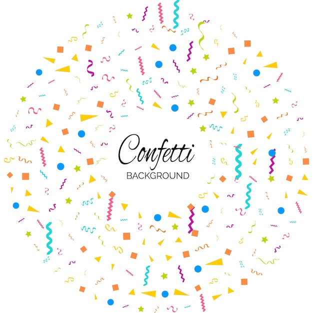 Confetti concept design template holiday happy day white background celebration vector illustration