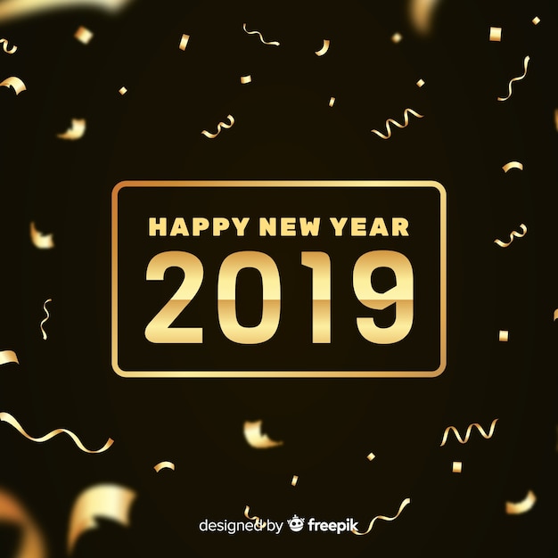 Confetti new year 2019 background