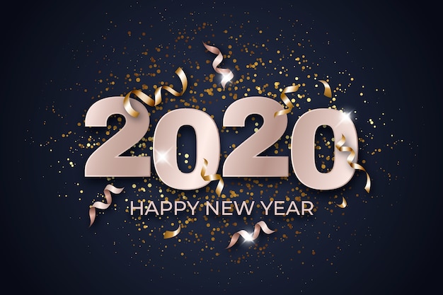Confetti new year 2020 background concept
