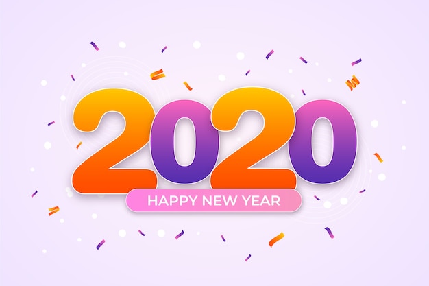 Free vector confetti new year 2020 background concept