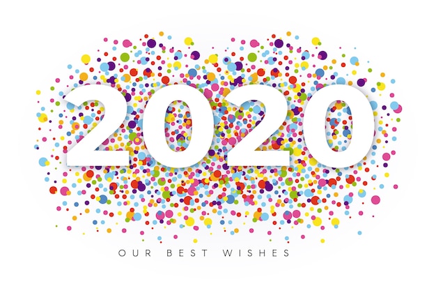 Free vector confetti new year 2020 background