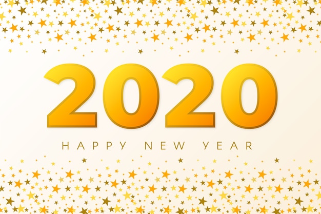 Free vector confetti new year 2020 background