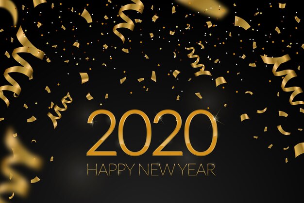 Confetti new year 2020 background