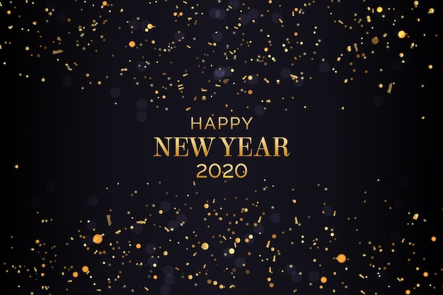 Free vector confetti new year 2020 background