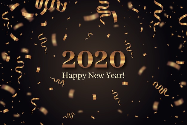 Confetti new year 2020 background