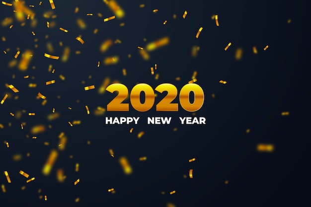 Free vector confetti new year 2020 background