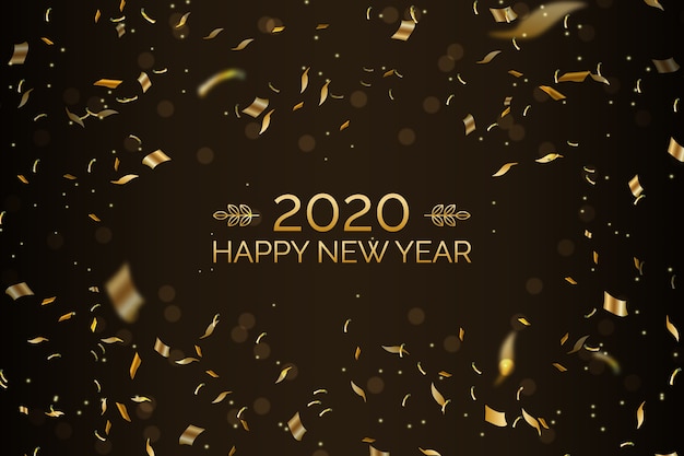 Confetti new year 2020 background