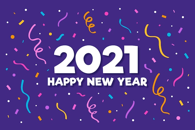 Free vector confetti new year 2021 background