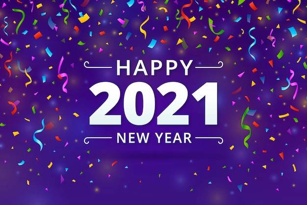 Confetti new year 2021 background