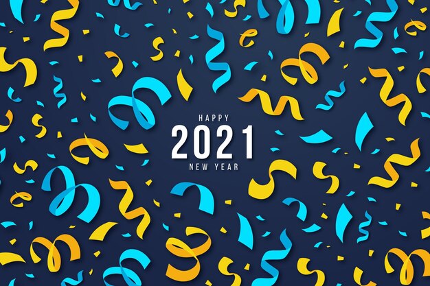 Confetti new year 2021 background