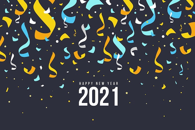 Free vector confetti new year 2021 background