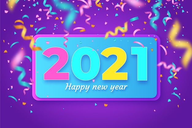 Confetti new year 2021 background