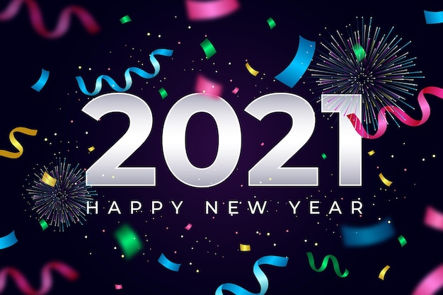 Free vector confetti new year 2021 background