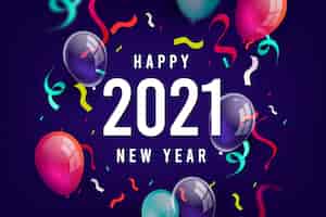 Vettore gratuito sfondo di coriandoli nuovo anno 2021