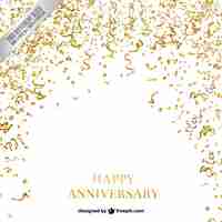 Free vector confetti and serpentine anniversary background