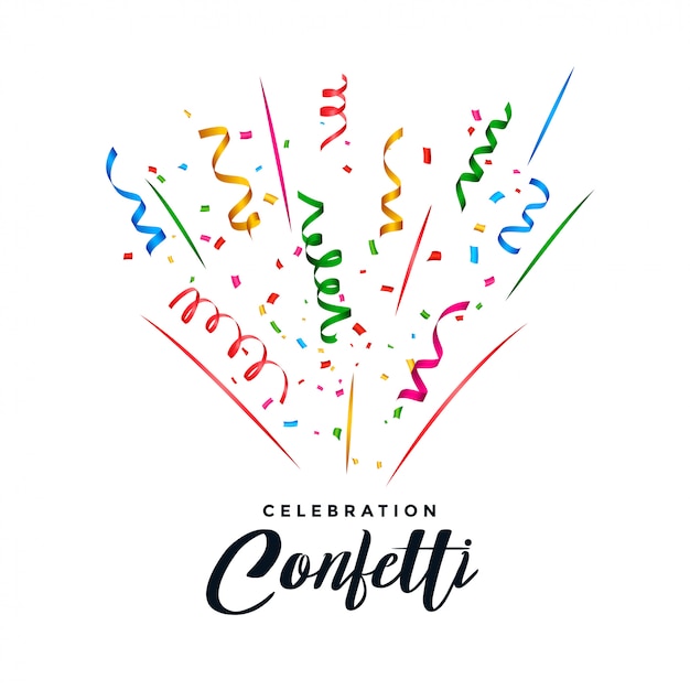 Confetti And Serpentine Ribbons Vector Background Isolated On White  Backdrop Explosion Burst At The Center Festive Illustration In Flat Modern  Simple Style Stock Illustration - Download Image Now - iStock
