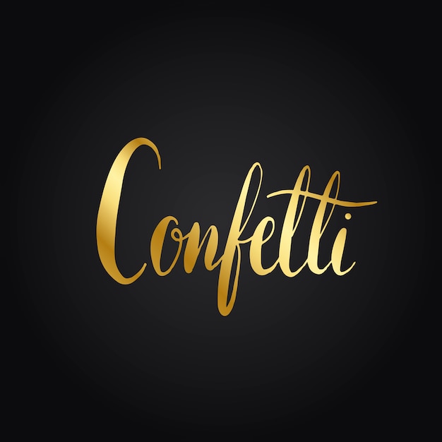 Free vector confetti wording typography style vector