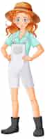 Free vector confident farmer girl in overalls