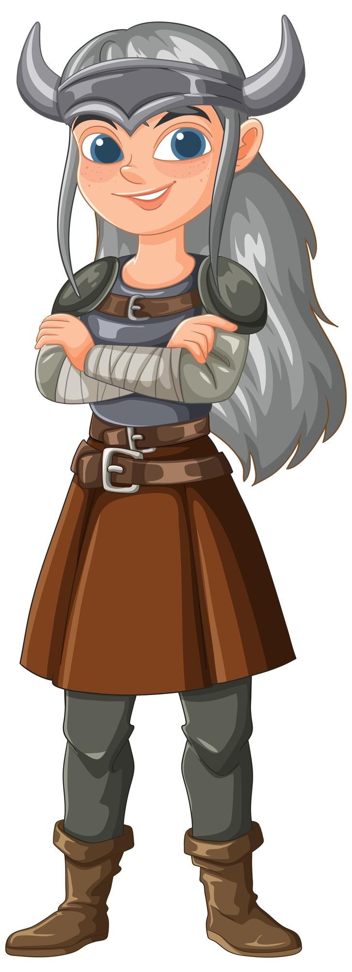 Free Vector confident female viking warrior